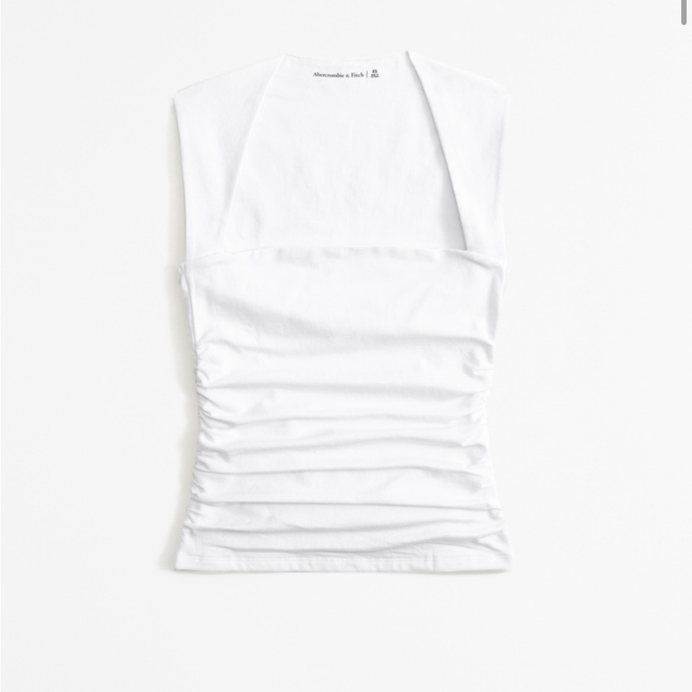 Abercrombie & Fitch White Ruched Camisole